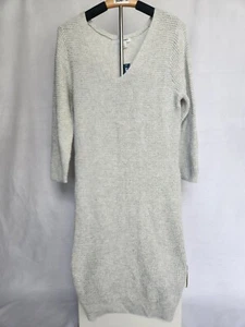 New Old Navy Long Knitted Gray Sweater Dress V Neck Long Sleeve Womens Large - Picture 1 of 20