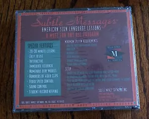 Subtle Messages - Version 1 - American Sign Language Lessions (CD-Rom) New - Picture 1 of 2