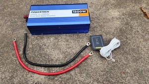 Powertech Pure Sine Wave Inverter - Electrically Isolated 1500W 12VDC to 240VAC - Picture 1 of 3