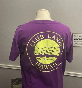 Camiseta Vintage Años 90 Club Lanai Hawaii Púrpura Talla XL - Imagen 1 de 3
