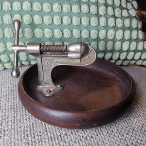 Antique Perfection Nutcracker Company Iron Nutcracker Waco Texas W Mahogany Bowl - Picture 1 of 16