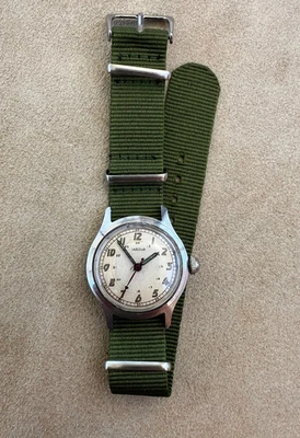Vintage Jardur military ww2 era watch tropical patina dial 24hr all steel as is - Image 1 of 4