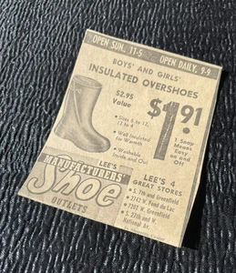 Lee's Shoe Outlets 4 Tiendas Anuncio 1963 Periódico Milwaukee Journal - Imagen 1 de 2