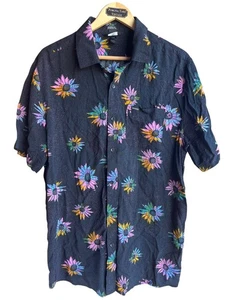 Volcom Black Classic Fit Men's Hawaiian Tropical Shirt Floral Print Size XL - Picture 1 of 8