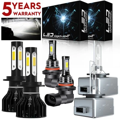 For BMW 750i 750Li 760Li 2006-2008 6X LED/HID Headlight Hi/Lo + Fog Lights Bulbs - Image 1 of 4