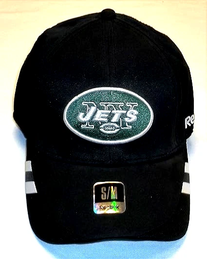 NY New York Jets Reebok Onfield A-Flex Black NFL Football Cap Hat S/M