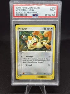 2003 Pokemon Black Star Promo Meowth Holo #013 PSA 9 MINT - Picture 1 of 2