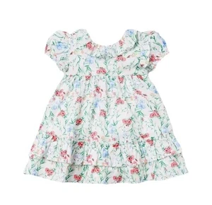 JANIE & JACK Mädchen Kleid 18-24 Monate weiß Blumen Spitze mit Unterhose Rüschen Stufen - Bild 1 von 16