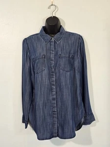 Camisa para mujer Talbots azul ligera denim manga larga con botones talla M - Imagen 1 de 15
