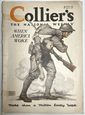 COLLIERS Magazine - April 1918 - AYLWARD / RARE - War Map & COCA COLA Ad - Image 1 of 4
