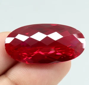 SUPERB Oval Cut AAA+ Mozambique Natural Red Ruby Loose Gemstone 35.15 Ct - Picture 1 of 8