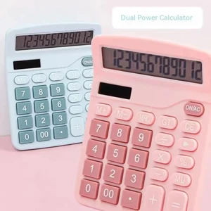 12 Digit Electronic Calculator Solar Battery Dual Power Desktop Office School  - Picture 1 of 8