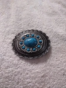 Hebilla de cinturón vintage turquesa sintética Southwestern - Imagen 1 de 5