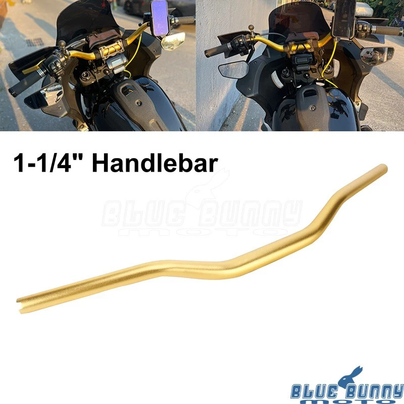 Club Style 1 1/4" Gold Handlebar Bar For Harley Dyna Softail Street Bob Fat Bob - Image 1 of 4