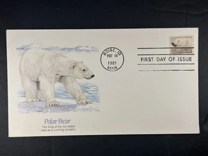 US FDC 1981 Polar Bear 18c First Day Boise Idaho American Wildlife Series a709 - Picture 1 of 2