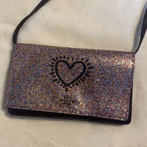 Coach Keith Haring Wallet Womens small shoulder bag Glitter Around Heart USED - Picture 1 of 18