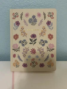 Threshold Hard Cover Notebook Journal Bound Lined Pink Flower Floral (B49 - Picture 1 of 6