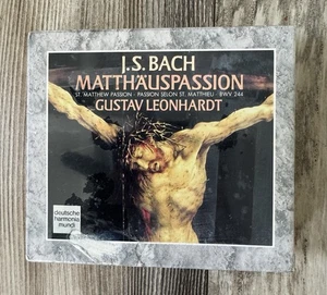 RARE 1990 J.S. Bach St. Matthew Passion 3 CD Box & Booklet Gustav Leonhardt NEW! - Picture 1 of 6