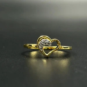 Damen-Verlobungsring 0,03 ct runder EF VS/SI Lab Grown Diamant 14 K Gelbgold - Bild 1 von 7