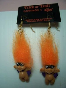 ORECCHINI UOMO MASCHERATI DI HALLOWEEN - 2" Bambole Russ Troll - NUOVI IN BORSA ORIGINALE - Foto 1 di 3