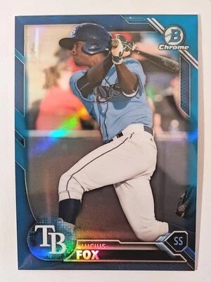 2016 Bowman Draft Chrome Lucius Fox /150 Blue Refractor #bdc-200 Rays Rookie  - Image 1 of 2