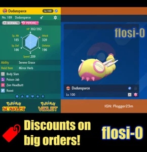 6IV Shiny Dudunsparce Three Segment Form Pokemon Scarlet and Violet - Picture 1 of 1