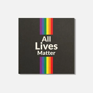 All Lives Matter Slogan 4'' X 4'' Square Wooden Coaster - Picture 1 of 3