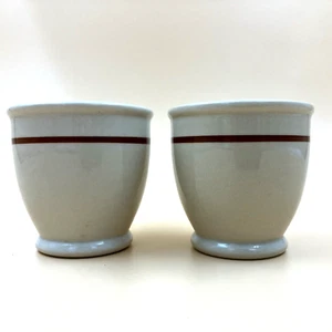 Juego de 2 tazas de natillas Shenango China tostadas con rayas granates de 3,5" - Imagen 1 de 6