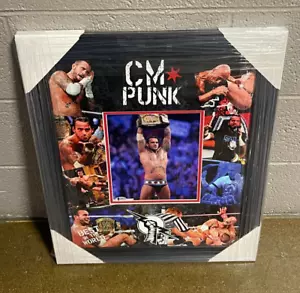 CM Punk Signed Framed & Matted WWE 8x10 Photo Collage Showcase #3 Beckett COA - Picture 1 of 3