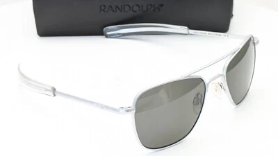 Gafas de sol polarizadas gris americano cromadas mate Randolph AF038 Pilot para hombre 52 mm Foto 1 de 4