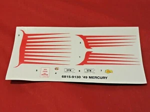 Model Car Parts AMT 1949 Mercury Decal Sheet 1/25 - Picture 1 of 3