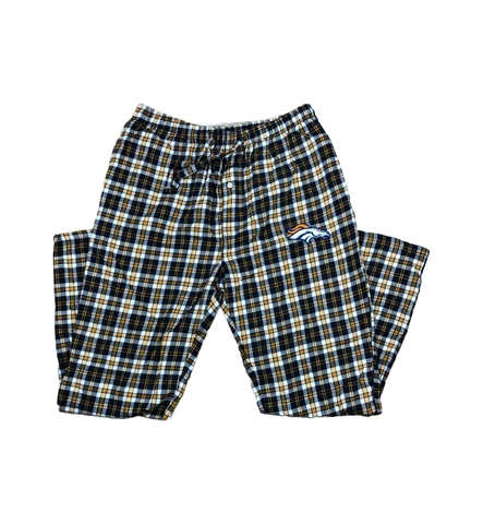 Denver Broncos NFL Plaid Pajama Pants with Pockets, Orange & Blue, Men's XL, NEW Cover