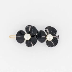 Alexandre de Paris hair clip pearls barrette black camelia flowers ballpoint - Picture 1 of 3