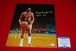 ELGIN BAYLOR Los Angeles Lakers signed 11X14 photo Beckett COA HOF 77 - Picture 1 of 1