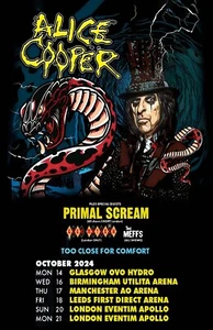 Alice Cooper 2024 UK Tour Concert Poster 11 X 17 Framed - Picture 1 of 2