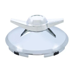 5 Even Notched Chrome Front Hub Cap w/ 2 Bar Spinner - 7/16" Lip - Picture 1 of 2
