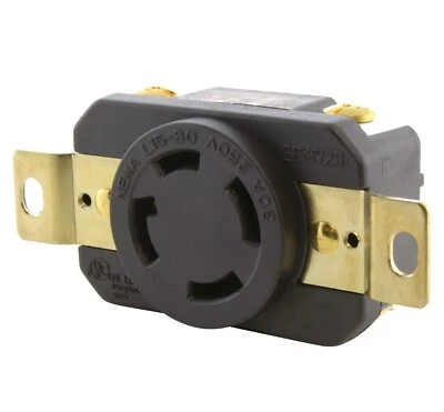 AC WORKS® NEMA L15-30R 30A 3-Phase 250V Flush Mount Locking Outlet - Image 1 of 4