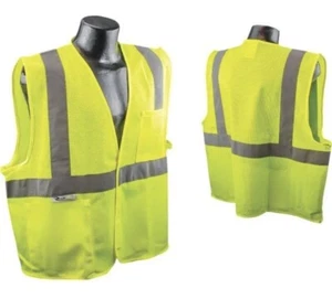 24-Radians Rad Wear ANSI Class 2 Hi Vis Green Safety Vest, 3XL Model: SV2GM3X - Picture 1 of 6