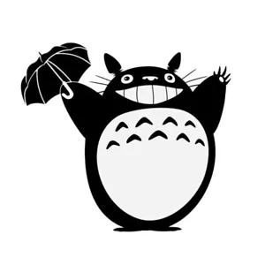 Niedlicher Staubhase Vinyl Aufkleber My Neighbor Totoro Regenschirm Studio Ghibli Aufkleber - Bild 1 von 1