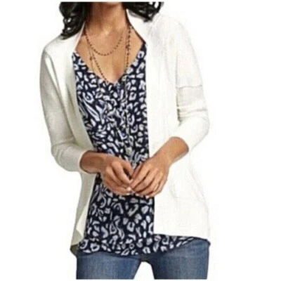 Blusa sin mangas Cabi azul estampado animal ronroneo cami estilo 5362 talla XS Foto 1 de 3