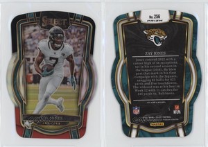2022 Panini Select Club Level Black and Red Prizm Die-Cut Zay Jones #256