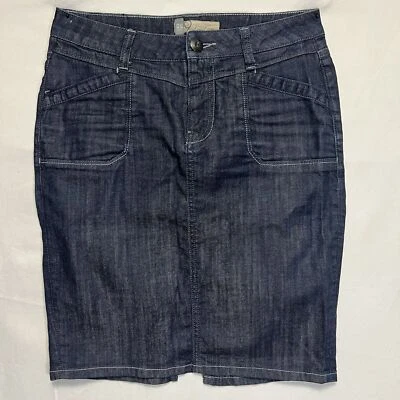 Falda lápiz vaquera azul para mujer Level 99 talla 26 hasta la rodilla con abertura trasera Foto 1 de 4