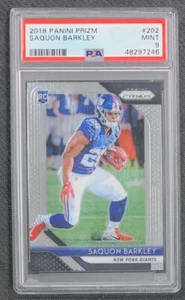 Saquon Barkley 2018 Panini Prizm Football Rookie Card #202 Graded PSA 9 - Picture 1 of 2
