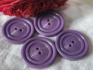 Lot 4 boutons vintage violet spirale à trous 2,8 cm ref 5574 - Picture 1 of 2