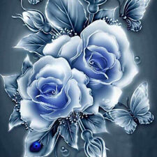 DIY Full Drill Diamond Painting Crystal Blue Roses 5D Set Embroidery Crafts