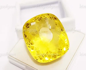 ¡¡¡Precioso!!! 96 quilates forma de cojín de cuarzo limón excelente corte piedra preciosa suelta - Imagen 1 de 6