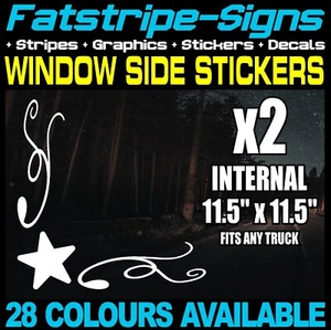 TRUCK WINDOW CAB VAN STICKERS DECALS fits DAF SCANIA MERCEDES MAN VOLVO IVECO x2 - Picture 1 of 2