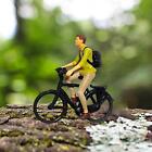 Resin 1/87 Scale Cyclist Figures Mini People Model Ornament Tiny People for DIY