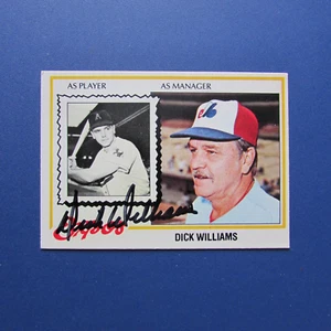 DICK WILLIAMS 1978 O-PEE-CHEE  # 27 SIGNED AUTO  EXPOS  A's Red Sox Padres  OPC - Picture 1 of 2