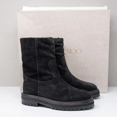 Jimmy Choo Yari Flat Suede/Shearling Boots, Size 6.5 US (36.5 EU) - Image 1 of 4